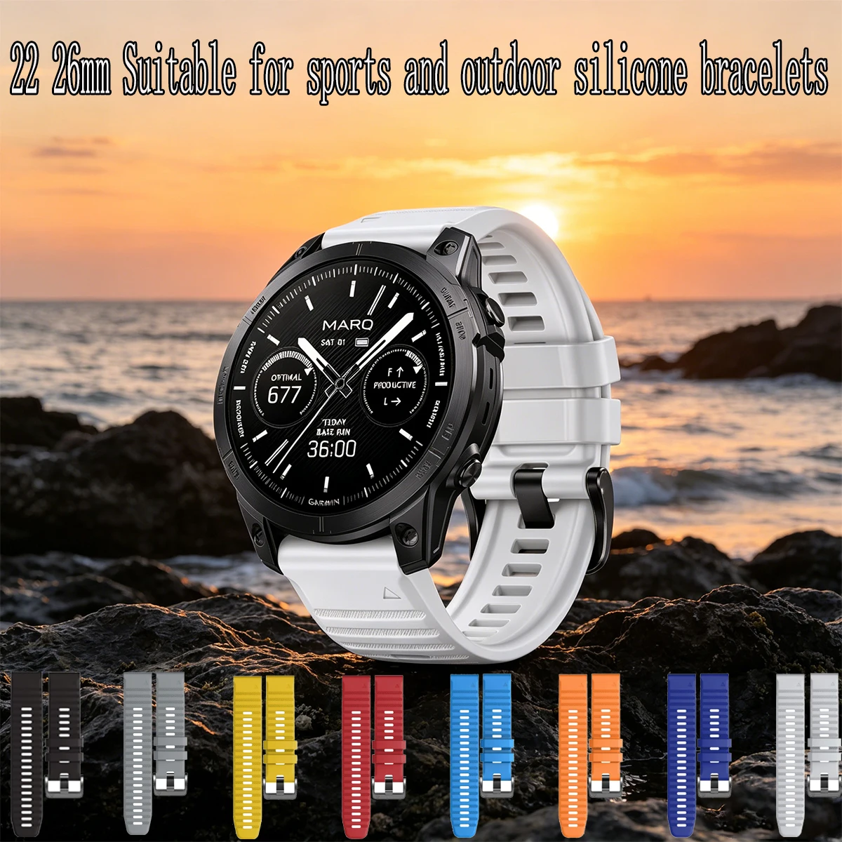 QuickFit 22 26mm Silicone Strap for Garmin Tactix 8 Fenix E 8 7X 7 6 6X 5 5X/Epix Pro Gen 2 51mm 47mm/Enduro 3 Comfortable Strap
QuickFit 22 26mm Silicone Strap for Garmin Tactix 8 Fenix E 8 7X 7 6 6X 5 5X/Epix Pro Gen 2 51mm 47mm/Enduro 3 Comfortable Strap