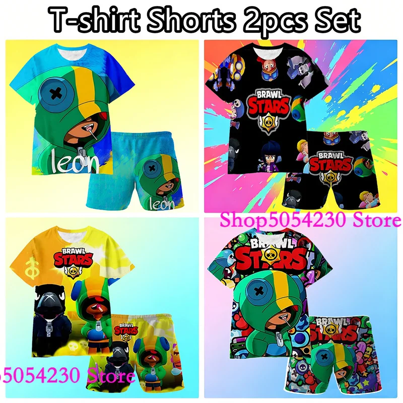 Brawl Stars 3D Kids Short Sleeve Sets Leon Cartoon Boys Girls Summer Breathable Pajama Sets Hip Hop Funny Daily Wear for Youth
Brawl Stars 3D Kids Short Sleeve Sets Leon Cartoon Boys Girls Summer Breathable Pajama Sets Hip Hop Funny Daily Wear for Youth