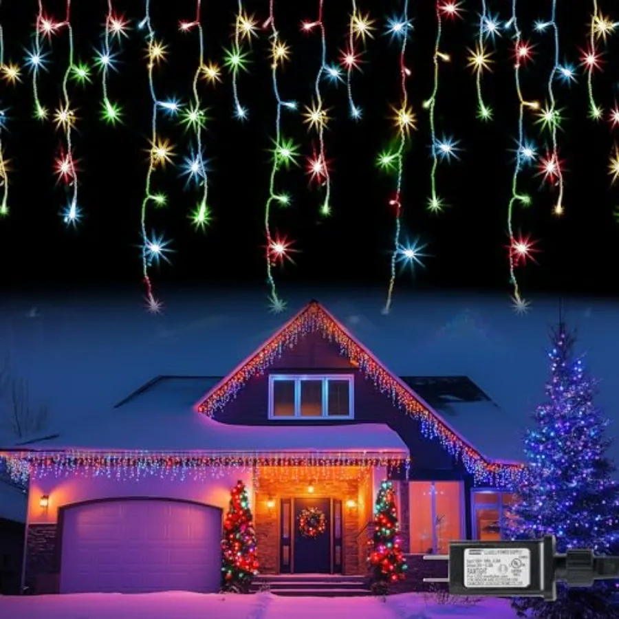 Christmas Icicle Lights, 88.5 Feet 8 Modes Curtain Fairy Lights with 180 Drops, Xmas String Lights for Outdoor Holiday Wedding
Christmas Icicle Lights, 88.5 Feet 8 Modes Curtain Fairy Lights with 180 Drops, Xmas String Lights for Outdoor Holiday Wedding