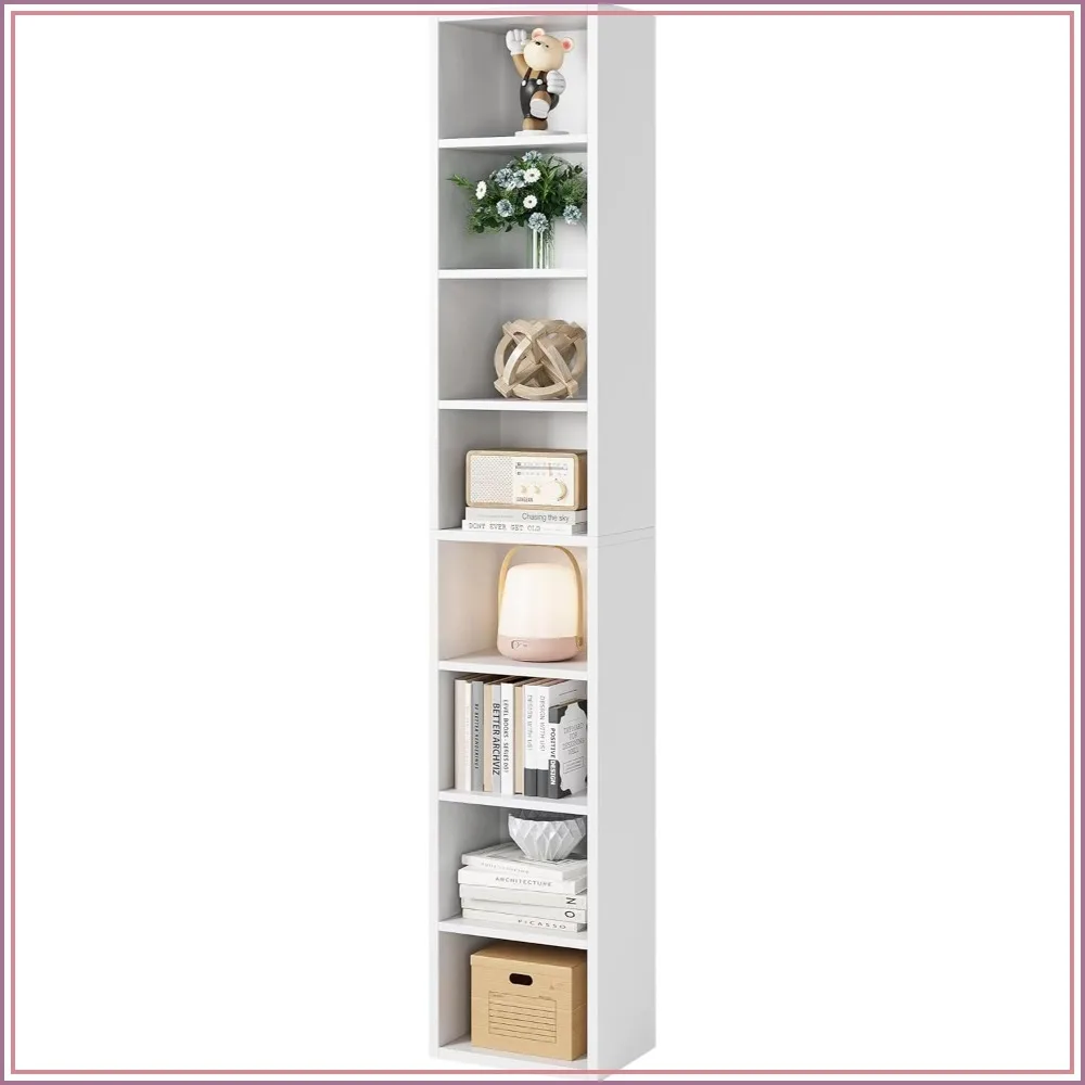 71 Inches Tall 8-Tier Narrow Bookshelf, Slim Media Tower Rack, Corner Bookcase with Adjustable Shelves for Home Office Small Space
71 Inches Tall 8-Tier Narrow Bookshelf, Slim Media Tower Rack, Corner Bookcase with Adjustable Shelves for Home Office Small Space