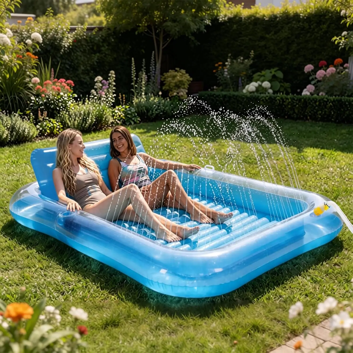 Extra-Large Inflatable Tanning Pool Lounger with Sprinkler, Pillow & Cup Holder for Summer Water Fun
Extra-Large Inflatable Tanning Pool Lounger with Sprinkler, Pillow & Cup Holder for Summer Water Fun