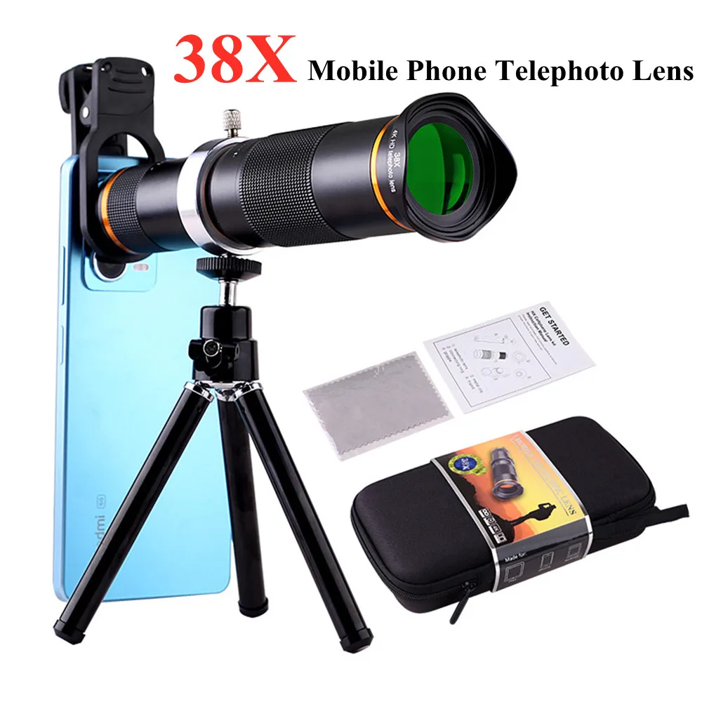38X Mobile Phone Telephoto Lens 4k High Definition Telescope Outdoor Fishing Live Concert Universal Shooting Artifact
38X Mobile Phone Telephoto Lens 4k High Definition Telescope Outdoor Fishing Live Concert Universal Shooting Artifact