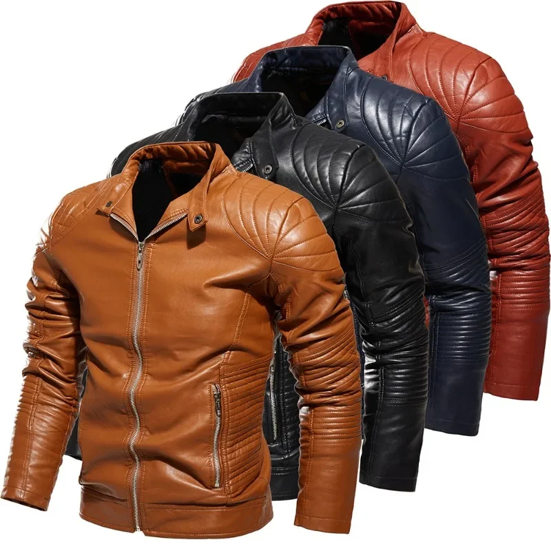 Modern Men's Jacket Leather Solid Color PU Leather Biker Fashion Plus Velvet Multi-color Large Size Leather Jacket
Modern Men's Jacket Leather Solid Color PU Leather Biker Fashion Plus Velvet Multi-color Large Size Leather Jacket