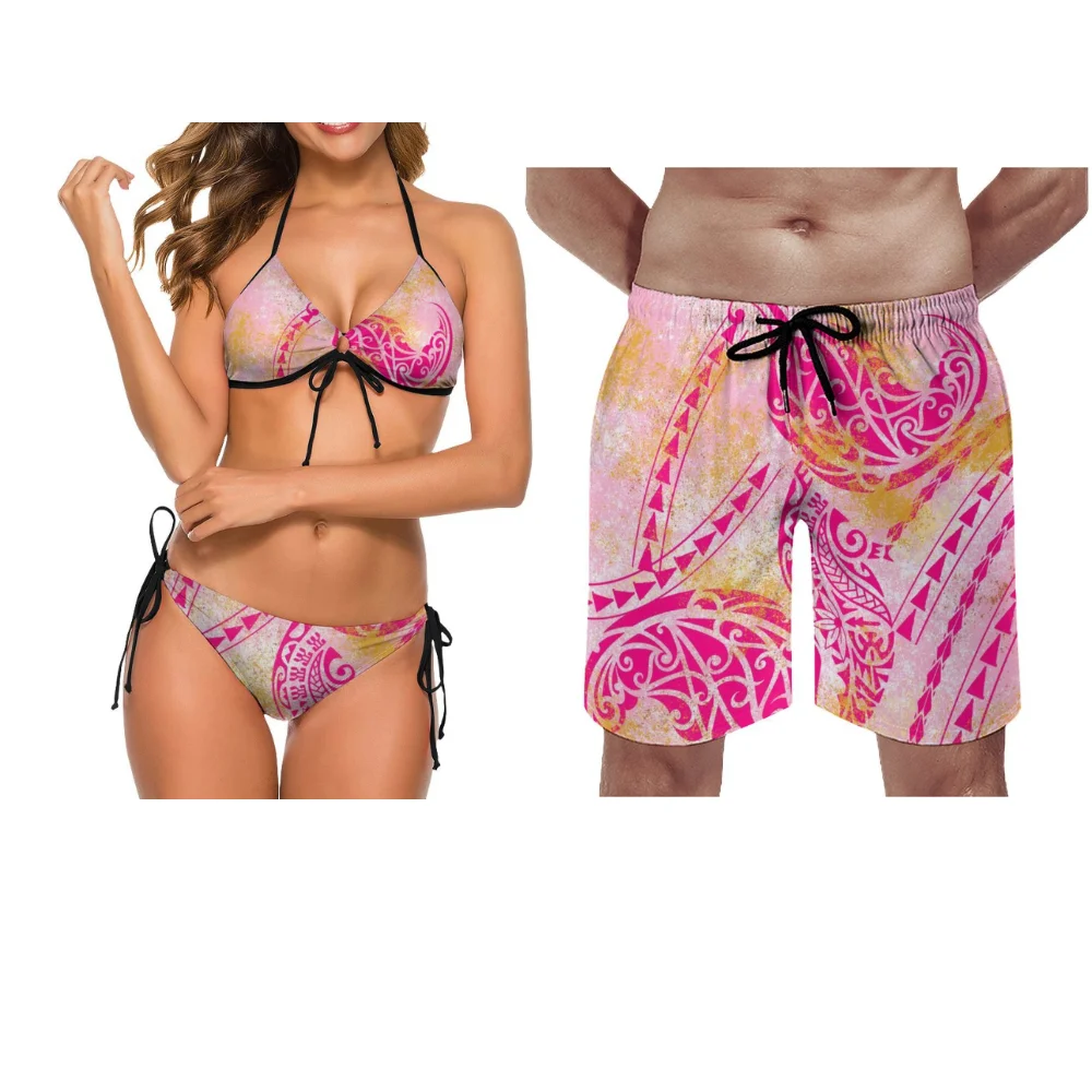 Polynesian Custom Swimwear Beach Shorts For Men Women Low Waist Triangle Strap Bikini Couple Swimwear Casual Party Pool Set
Polynesian Custom Swimwear Beach Shorts For Men Women Low Waist Triangle Strap Bikini Couple Swimwear Casual Party Pool Set