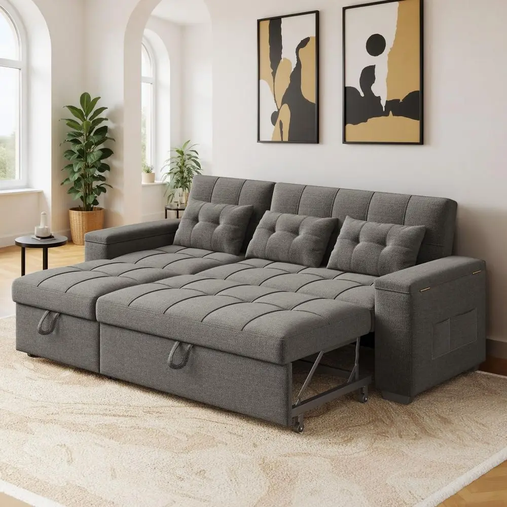 85 Convertible L Shaped Couch, Sectional Sofa for Living Room,Chenille Cloud Couch with Ottoman 4 Seat Beige
85 Convertible L Shaped Couch, Sectional Sofa for Living Room,Chenille Cloud Couch with Ottoman 4 Seat Beige