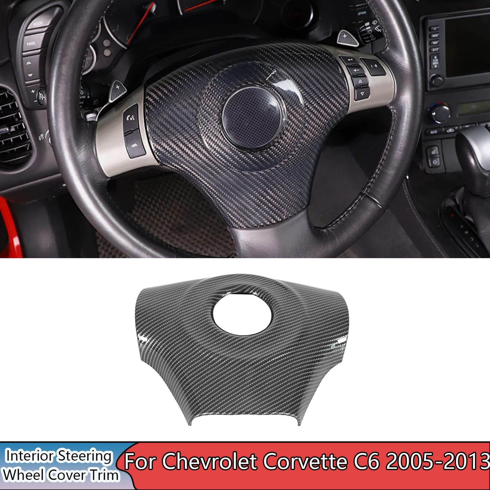 For Chevrolet Corvette C6 2005-2013 A Interior Steering Wheel Cover Trim Carbon Fiber Painted Glossy Black Body Kit ABS Plastic
For Chevrolet Corvette C6 2005-2013 A Interior Steering Wheel Cover Trim Carbon Fiber Painted Glossy Black Body Kit ABS Plastic