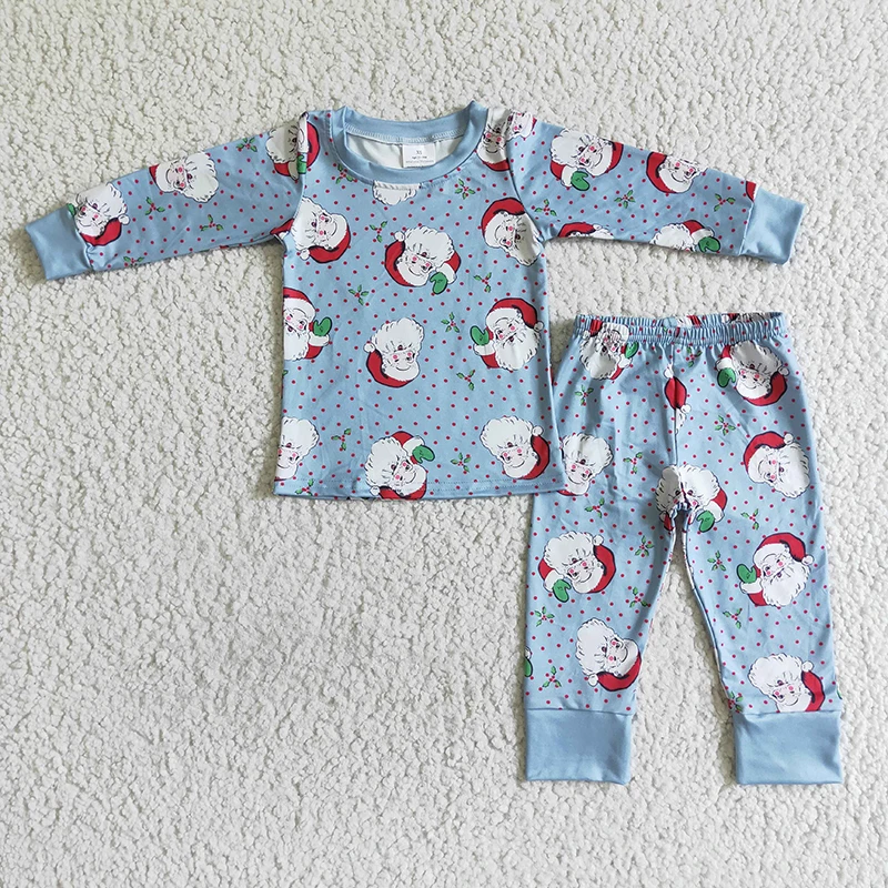 Toddler Christmas Santa Baby Boy Nightwear Clothing Children Long Sleeve Set Blue Dots Pants Wholesale Kid Outfit Infant Pajamas
Toddler Christmas Santa Baby Boy Nightwear Clothing Children Long Sleeve Set Blue Dots Pants Wholesale Kid Outfit Infant Pajamas