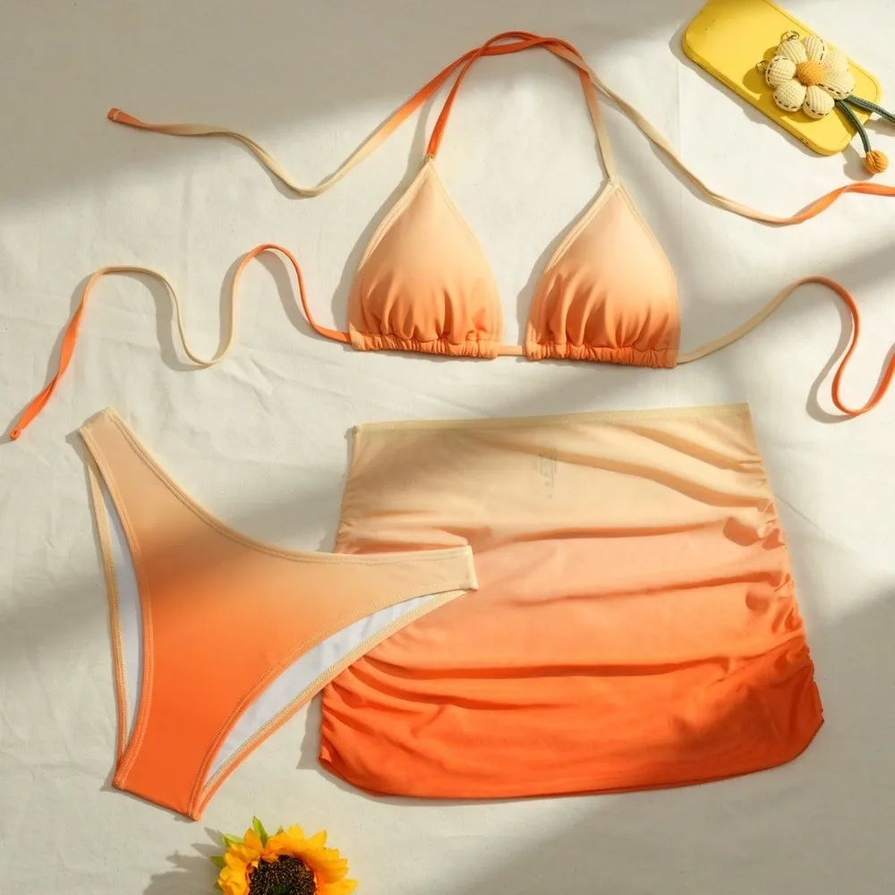 Lace Up 3 in 1 Gradient Color Swimwear Set Deep-V Beachwear Clothing Bikini Bathing Suit Slim Fit Sleeveless Swimsuit
Lace Up 3 in 1 Gradient Color Swimwear Set Deep-V Beachwear Clothing Bikini Bathing Suit Slim Fit Sleeveless Swimsuit