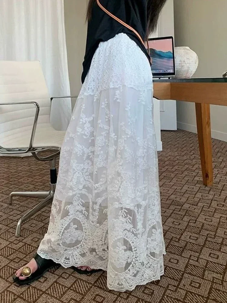 2025 New Fashion White Lace Skirt Women High Waist Casual Loose Long Skirts Streetwear Fashion Lace Jacquard A Line Long Skirts
2025 New Fashion White Lace Skirt Women High Waist Casual Loose Long Skirts Streetwear Fashion Lace Jacquard A Line Long Skirts