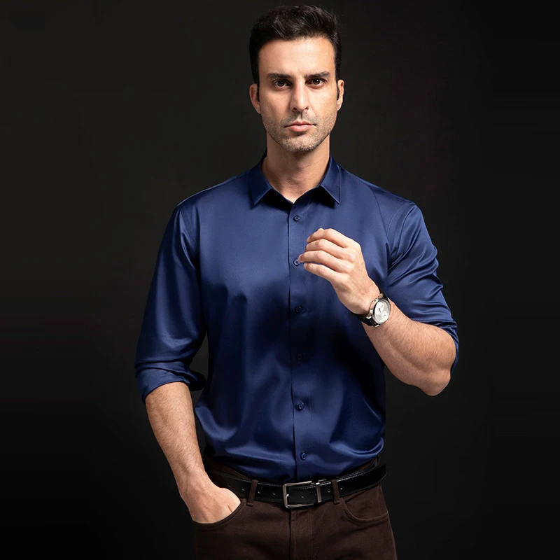 New Quality Stretch Anti-Wrinkle Smooth Men Shirts Long Sleeve Dress Shirt For Male Slim Social Business Blouse Shirt S-6XL
New Quality Stretch Anti-Wrinkle Smooth Men Shirts Long Sleeve Dress Shirt For Male Slim Social Business Blouse Shirt S-6XL