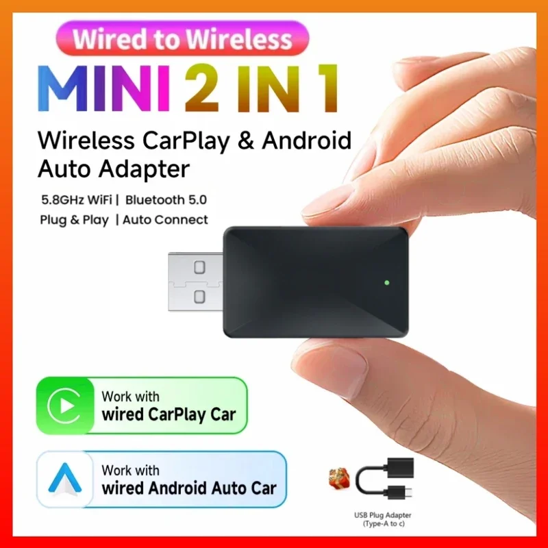 2025 New Wired to Wireless Carplay&Android Auto AI 2 in 1 Adapter Plug And Play Dongle Fast Connect Compatible with 99% of Cars
2025 New Wired to Wireless Carplay&Android Auto AI 2 in 1 Adapter Plug And Play Dongle Fast Connect Compatible with 99% of Cars