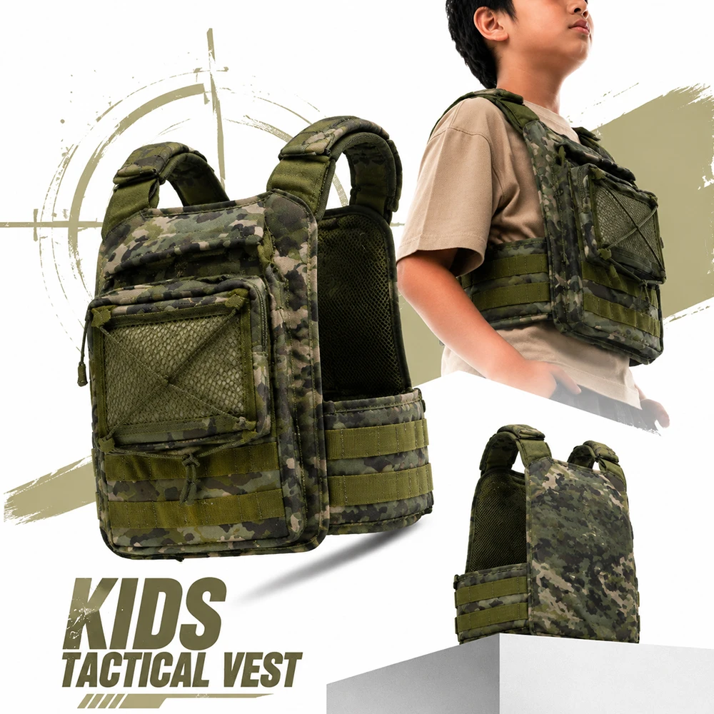Children Tactical Camo Vest Molle Combat Training Nylon Vest Protective Waistcoat Children's Day Gift Cosplay Role Play Costume
Children Tactical Camo Vest Molle Combat Training Nylon Vest Protective Waistcoat Children's Day Gift Cosplay Role Play Costume