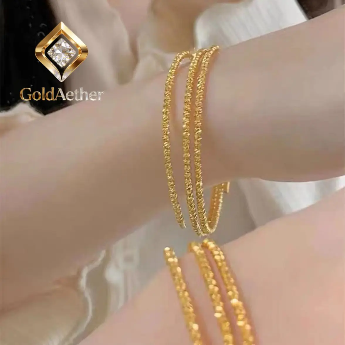 GoldNouveau Women's 24K Gold AU999 Three-Life Sparkling Disco Bead Bracelet | Geometric minimalist beads, professional yet charm
GoldNouveau Women's 24K Gold AU999 Three-Life Sparkling Disco Bead Bracelet | Geometric minimalist beads, professional yet charm