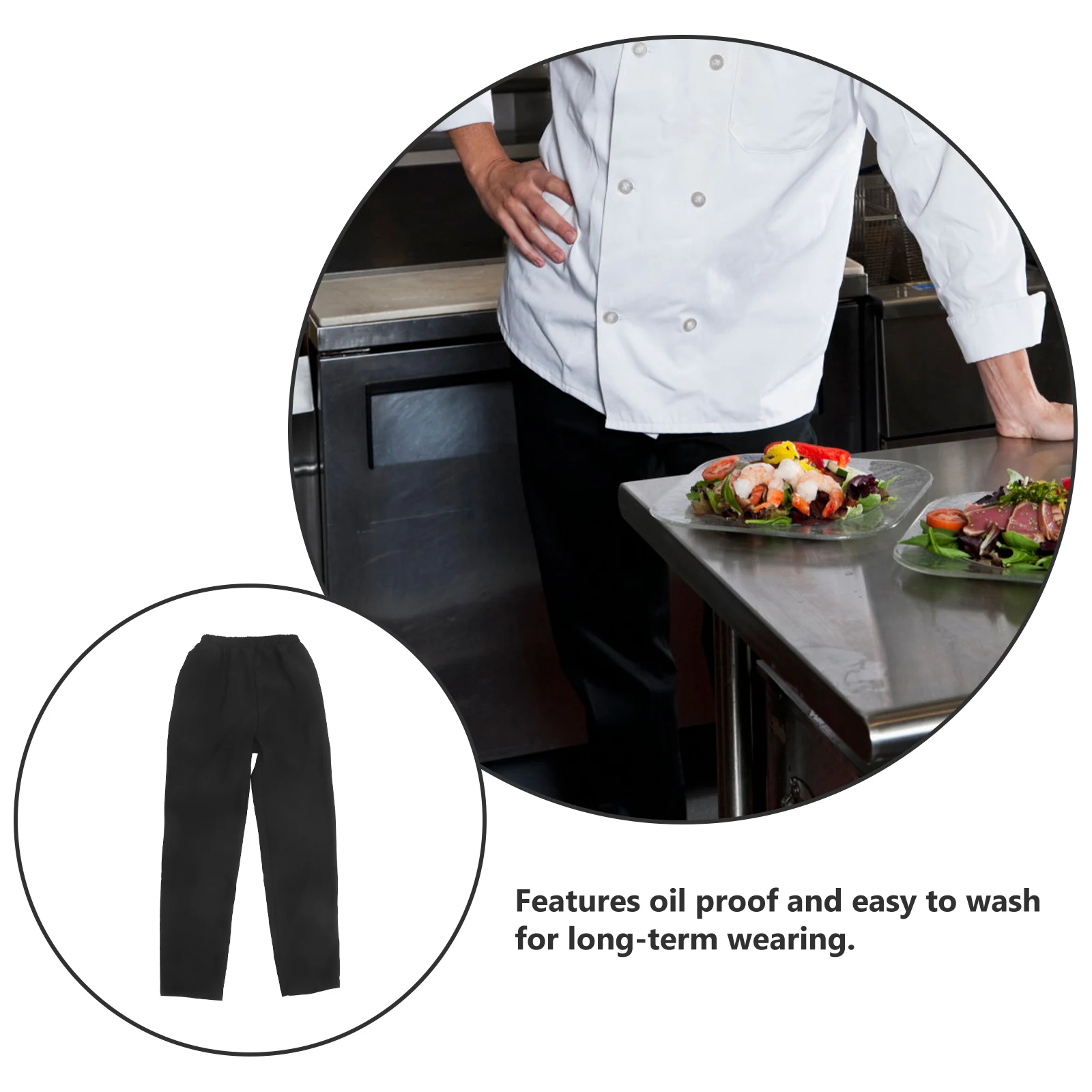 2pcs Breathable Chef Pants Premium Polyester Cotton Cook Clothes Oil Proof for Restaurant Hotel Kitchen
2pcs Breathable Chef Pants Premium Polyester Cotton Cook Clothes Oil Proof for Restaurant Hotel Kitchen