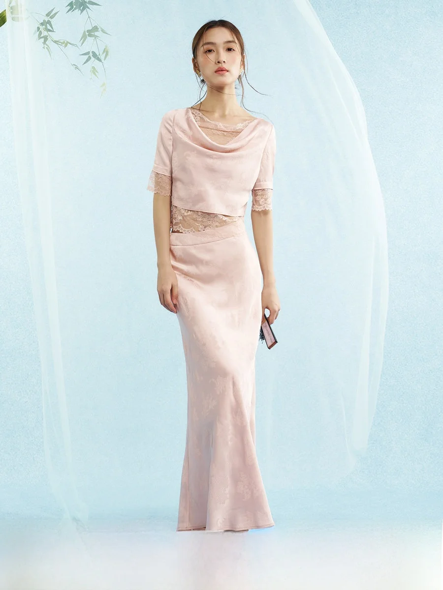 New Chinese Style Lace Satin Women's Set Half Skirt Long Summer New Fish Tail Skirt Slim Fit X Shape Pure Color mid Waist
New Chinese Style Lace Satin Women's Set Half Skirt Long Summer New Fish Tail Skirt Slim Fit X Shape Pure Color mid Waist
