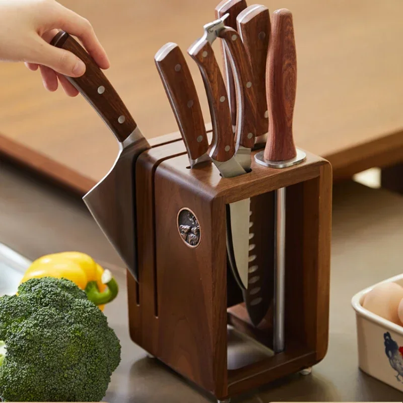 Solid Wood Knives Set Finely Crafted Walnut Hand Carved Ventilation Organizer Premium Kitchen Accessories Durable Kitchen Knives
Solid Wood Knives Set Finely Crafted Walnut Hand Carved Ventilation Organizer Premium Kitchen Accessories Durable Kitchen Knives