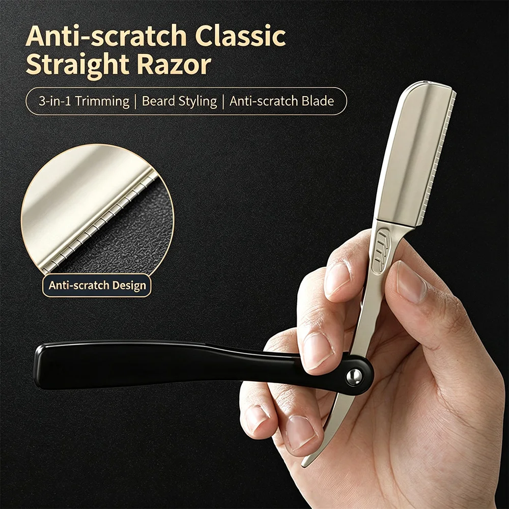 Professional Black Straight Razor Folding Manual Shaver Barber Beard Eyebrow Cutting Shaving Tool For Men Professional Razors
Professional Black Straight Razor Folding Manual Shaver Barber Beard Eyebrow Cutting Shaving Tool For Men Professional Razors