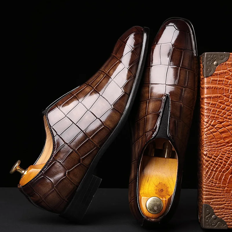 Men Classic Crocodile Pattern Business Flat Shoes Men Designer Formal Dress Leather Shoes Men's Loafers Christmas Party Shoes
Men Classic Crocodile Pattern Business Flat Shoes Men Designer Formal Dress Leather Shoes Men's Loafers Christmas Party Shoes