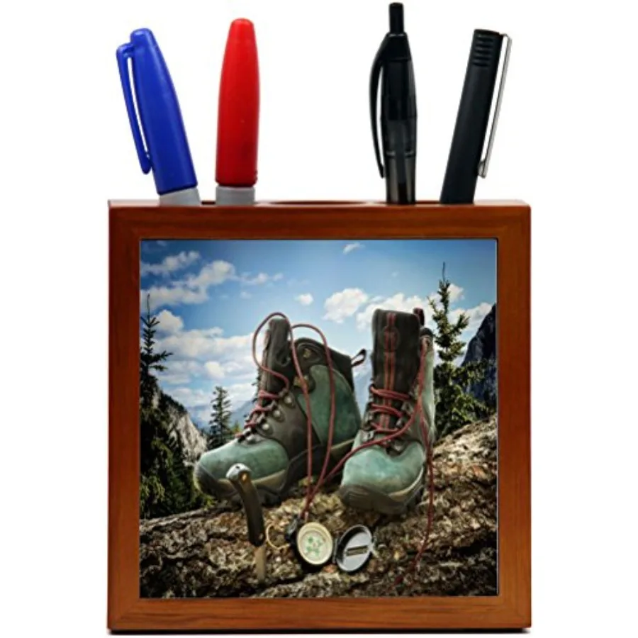 5-Inch Hiking Boots with Compass Design Wooden Tile Pen Holder RK-PH1022
5-Inch Hiking Boots with Compass Design Wooden Tile Pen Holder RK-PH1022