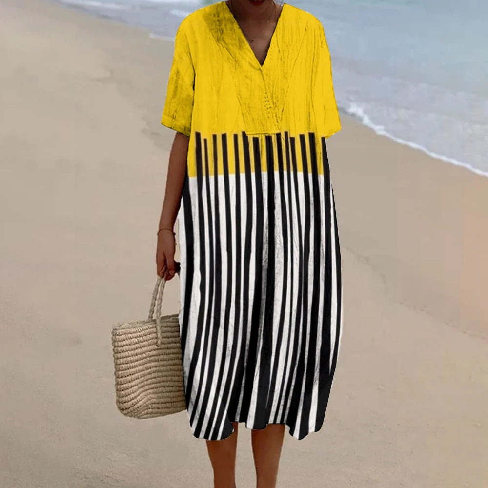 Line dress luxury brand designer Holiday Seaside Women's Comfortable Casual Vestidos Luxury Brand Linen V-Neck Beach Dress
Line dress luxury brand designer Holiday Seaside Women's Comfortable Casual Vestidos Luxury Brand Linen V-Neck Beach Dress