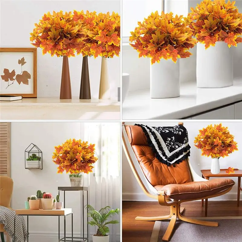 ABJN-5X Artificial Maple Leaves Branches Autumn Leaves 5 Bundles Fall Decorations Outdoor UV Resistant Greenery Shrubs Plants
ABJN-5X Artificial Maple Leaves Branches Autumn Leaves 5 Bundles Fall Decorations Outdoor UV Resistant Greenery Shrubs Plants