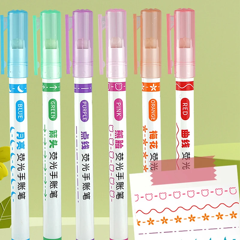 6pc Curve Highlighter Marker Pen Linear Pencil Lace Roller Tip Multiple Line Shapes Colorful Drawing Graffiti Art Tools
6pc Curve Highlighter Marker Pen Linear Pencil Lace Roller Tip Multiple Line Shapes Colorful Drawing Graffiti Art Tools