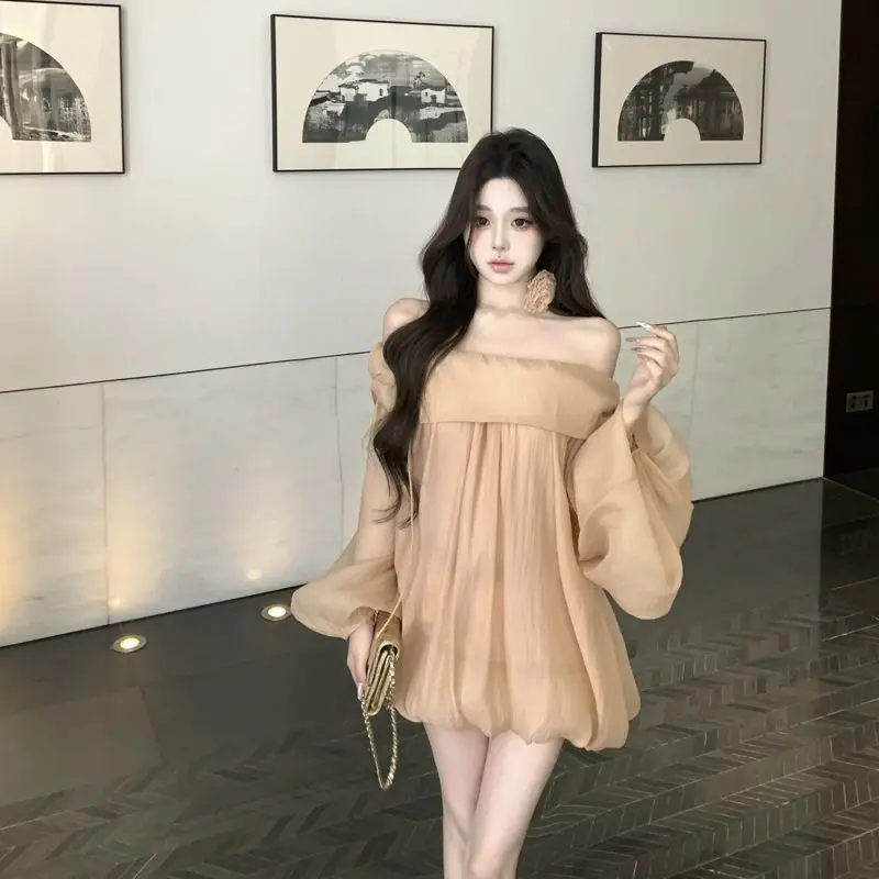 Korea One-Shoulder Chiffon Shirt Women Spring Summer 2025 New Niche Design Loose Pure Desire Style Pullover Long-Sleeved Top
Korea One-Shoulder Chiffon Shirt Women Spring Summer 2025 New Niche Design Loose Pure Desire Style Pullover Long-Sleeved Top