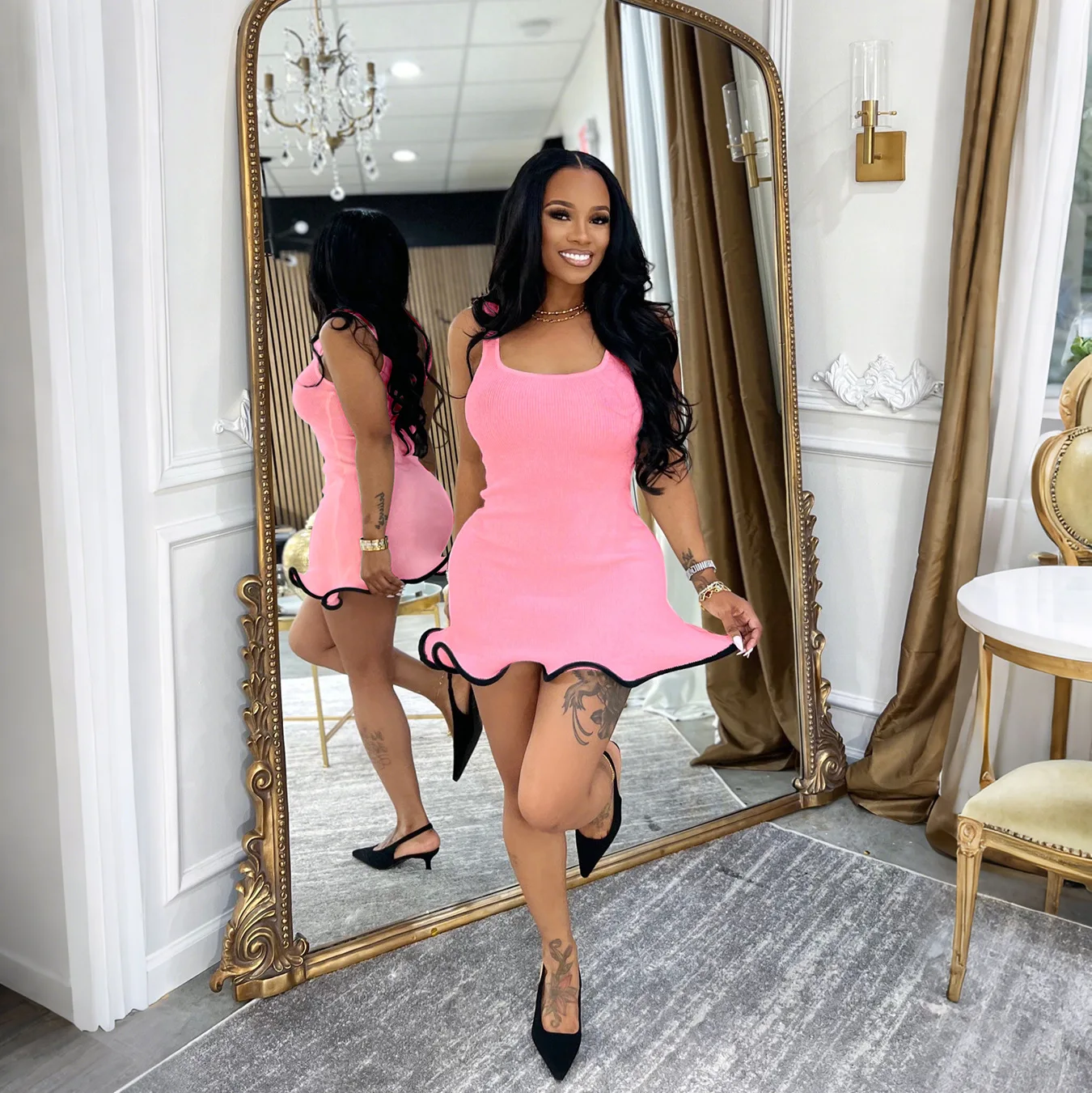 Summer Fashion Solid Color Knitted Dress Women Sexy Round Neck Sleeveless Vest Mini Skirt Slim Fit Dress Women
Summer Fashion Solid Color Knitted Dress Women Sexy Round Neck Sleeveless Vest Mini Skirt Slim Fit Dress Women