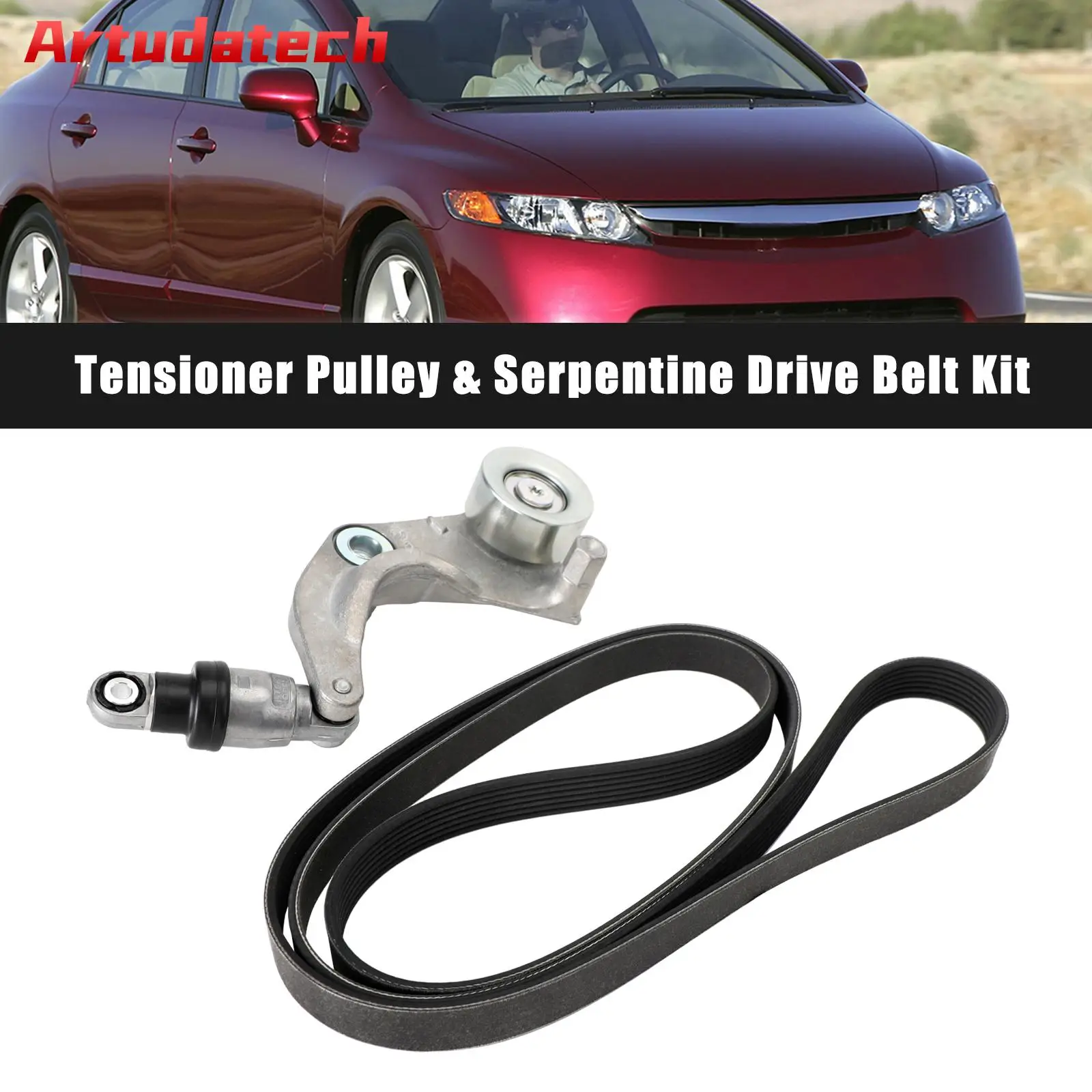 Artudatech Tensioner Pulley & Serpentine Drive Belt Kit For Honda Civic 2006-2011 1.8L Car Accessories
Artudatech Tensioner Pulley & Serpentine Drive Belt Kit For Honda Civic 2006-2011 1.8L Car Accessories