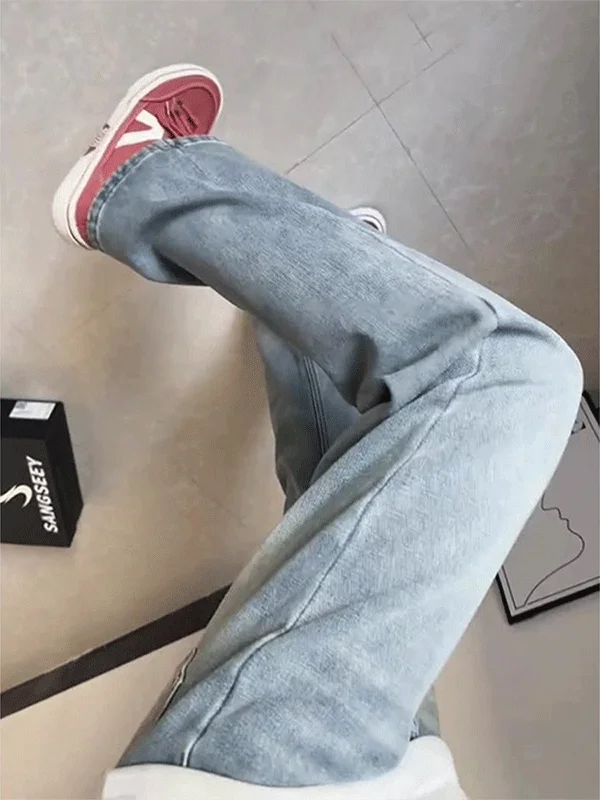 Light Blue Thiened Fce Lined Straight Leg Jeans Men's Autumn Winter High Waist Slimming Long Pants Bamboo Texture
Light Blue Thiened Fce Lined Straight Leg Jeans Men's Autumn Winter High Waist Slimming Long Pants Bamboo Texture