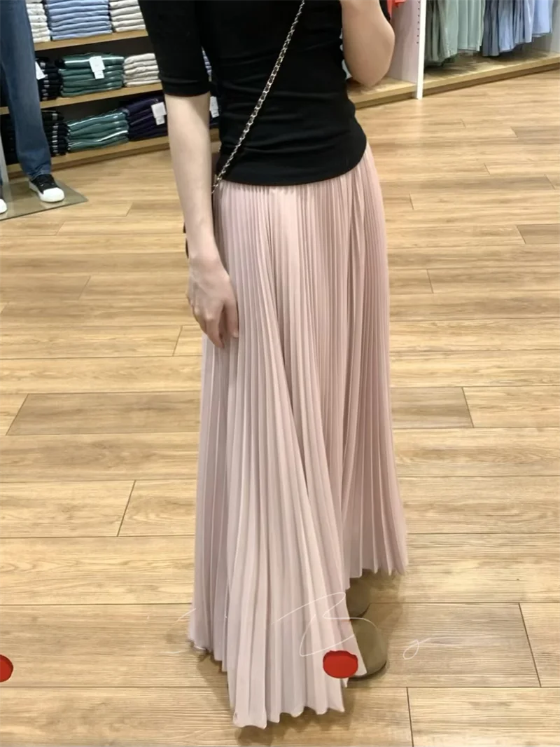 Elegant High Waist A-Line Skirt Women's Summer Long Midi Skirt Gauze Pleated Floor Length Soft Gentlewomanly Style
Elegant High Waist A-Line Skirt Women's Summer Long Midi Skirt Gauze Pleated Floor Length Soft Gentlewomanly Style