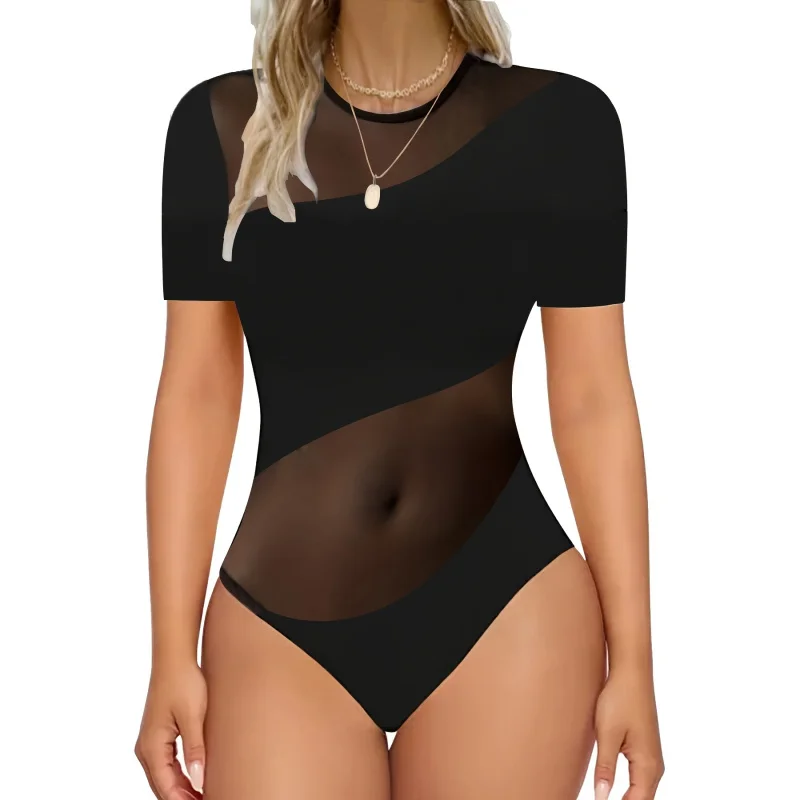 Women'S Fitted Top with Lace Panels, Suitable for Layering Or Swimwear
Women'S Fitted Top with Lace Panels, Suitable for Layering Or Swimwear