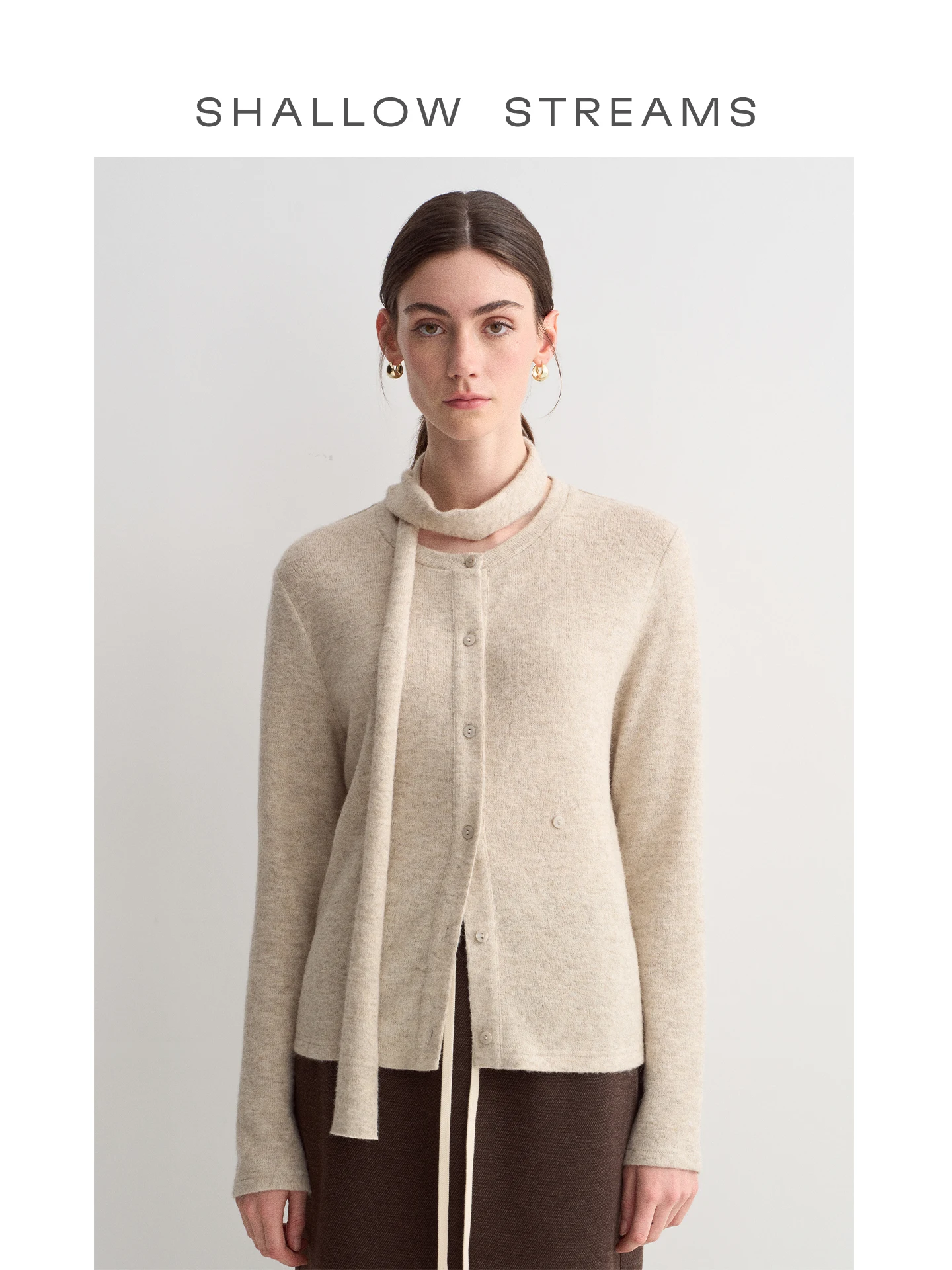 Shallow Streams Minimalist Short Box Style Women's Woolen Sweater Two-Way Wear Ribbon-Knotted Open Cardigan Long Sleeve Spring
Shallow Streams Minimalist Short Box Style Women's Woolen Sweater Two-Way Wear Ribbon-Knotted Open Cardigan Long Sleeve Spring