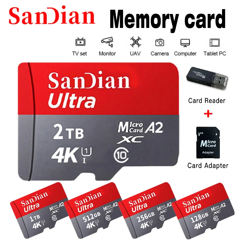 100% Original 1TB Micro TF/SD CARD TF card 128GB Memory Card Up to 100MB/s Class 10 for Phone Tablet 512GB Flash mini CArd 256GB
100% Original 1TB Micro TF/SD CARD TF card 128GB Memory Card Up to 100MB/s Class 10 for Phone Tablet 512GB Flash mini CArd 256GB