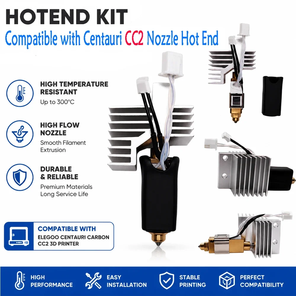 Upgrade hotend For Elegoo Centauri Carbon Nozzle Assembly Ceramic Hotend Kit Centauri Nozzle Hot End CC2 3d Spare Parts
Upgrade hotend For Elegoo Centauri Carbon Nozzle Assembly Ceramic Hotend Kit Centauri Nozzle Hot End CC2 3d Spare Parts