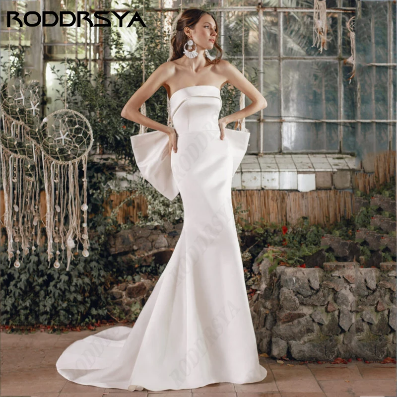 RODDRSYA Mermaid Wedding Dresses For Women Sexy Strapless Bow Backless Vestidos De Novia Soft Satin Sleeveless Bridal Party
RODDRSYA Mermaid Wedding Dresses For Women Sexy Strapless Bow Backless Vestidos De Novia Soft Satin Sleeveless Bridal Party