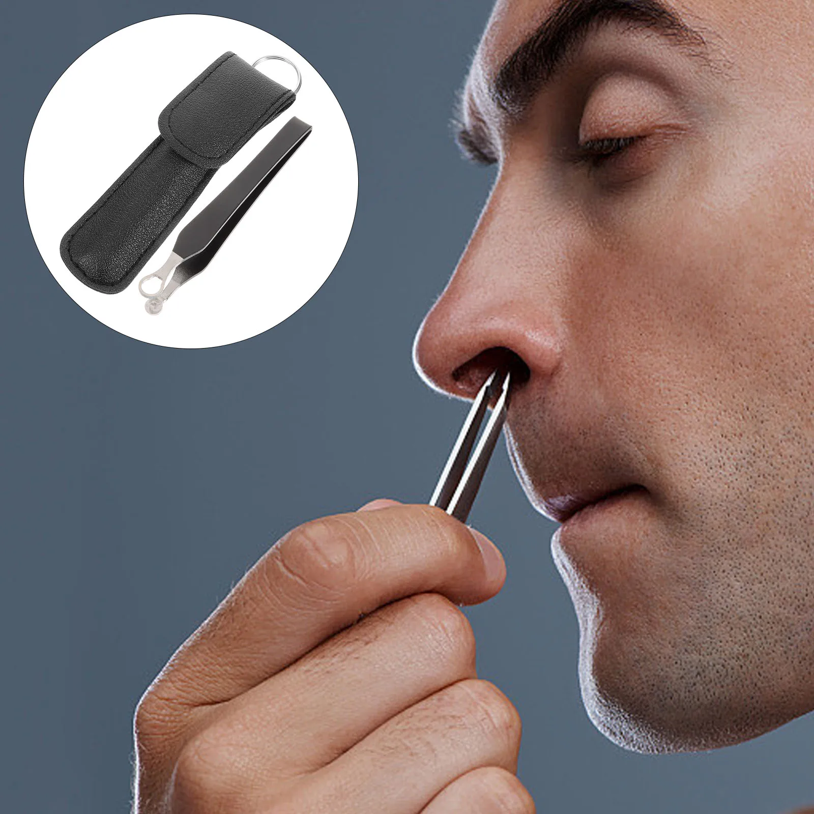 1 set 1 Set Stainless Steel Nose Hair Trimmer Multi-Purpose Metal Clipper For Nose Ear Beard Trimming With Case Reusable
1 set 1 Set Stainless Steel Nose Hair Trimmer Multi-Purpose Metal Clipper For Nose Ear Beard Trimming With Case Reusable