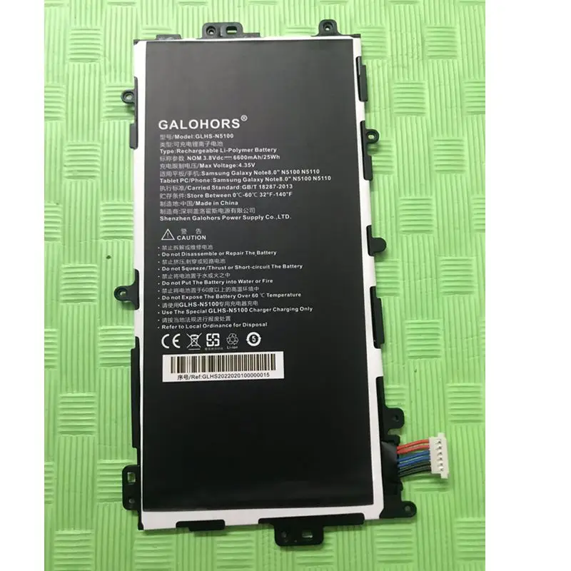 Литий-полимерный аккумулятор 3,8 В для Samsung Galaxy Note8.0 N5100 N5110 SP3770E1H
Литий-полимерный аккумулятор 3,8 В для Samsung Galaxy Note8.0 N5100 N5110 SP3770E1H