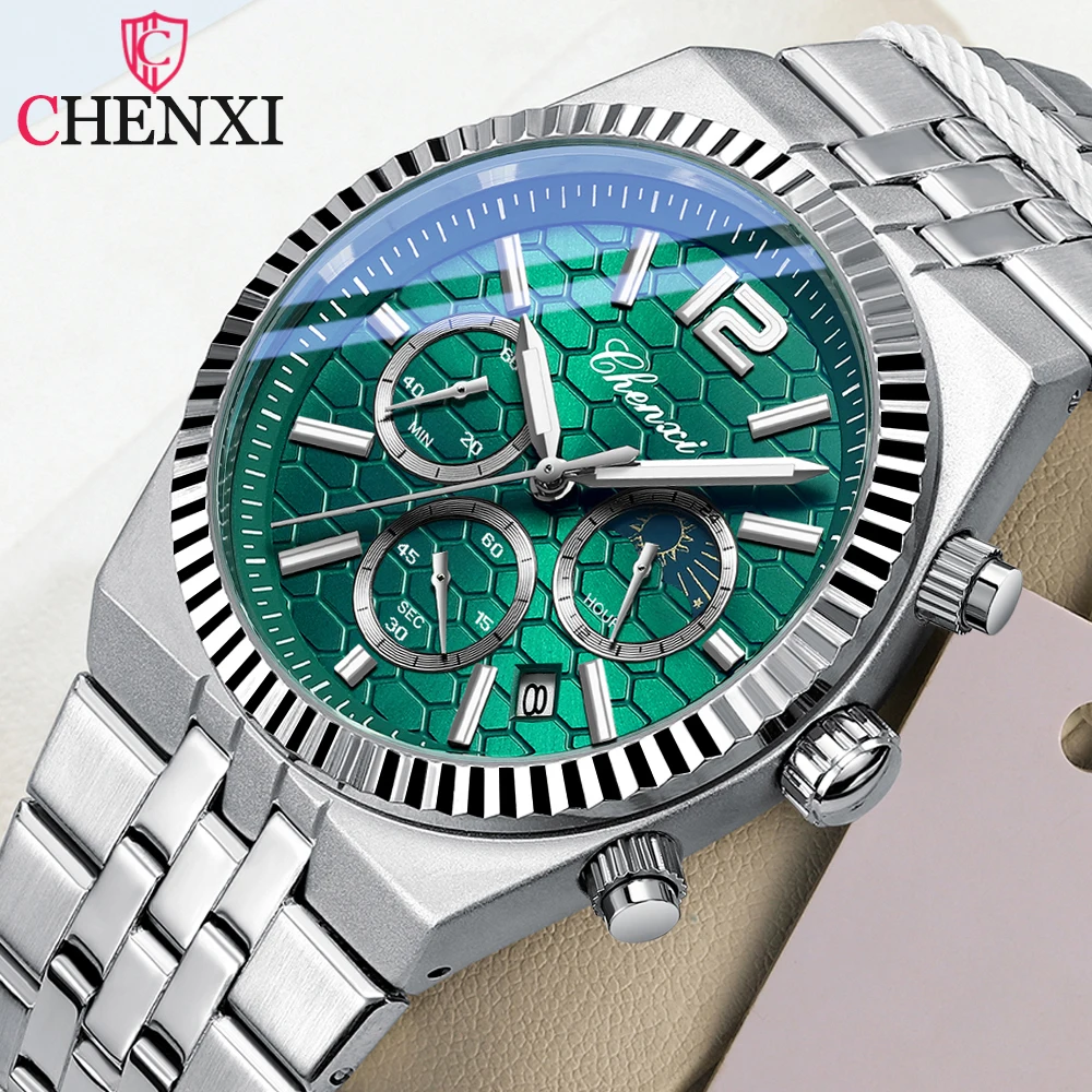 CHENXI Fashion Casual Sports Quartz Watches for Men Stainless Steel Band Business Chronograph Wristwatch with Date Man Watch
CHENXI Fashion Casual Sports Quartz Watches for Men Stainless Steel Band Business Chronograph Wristwatch with Date Man Watch