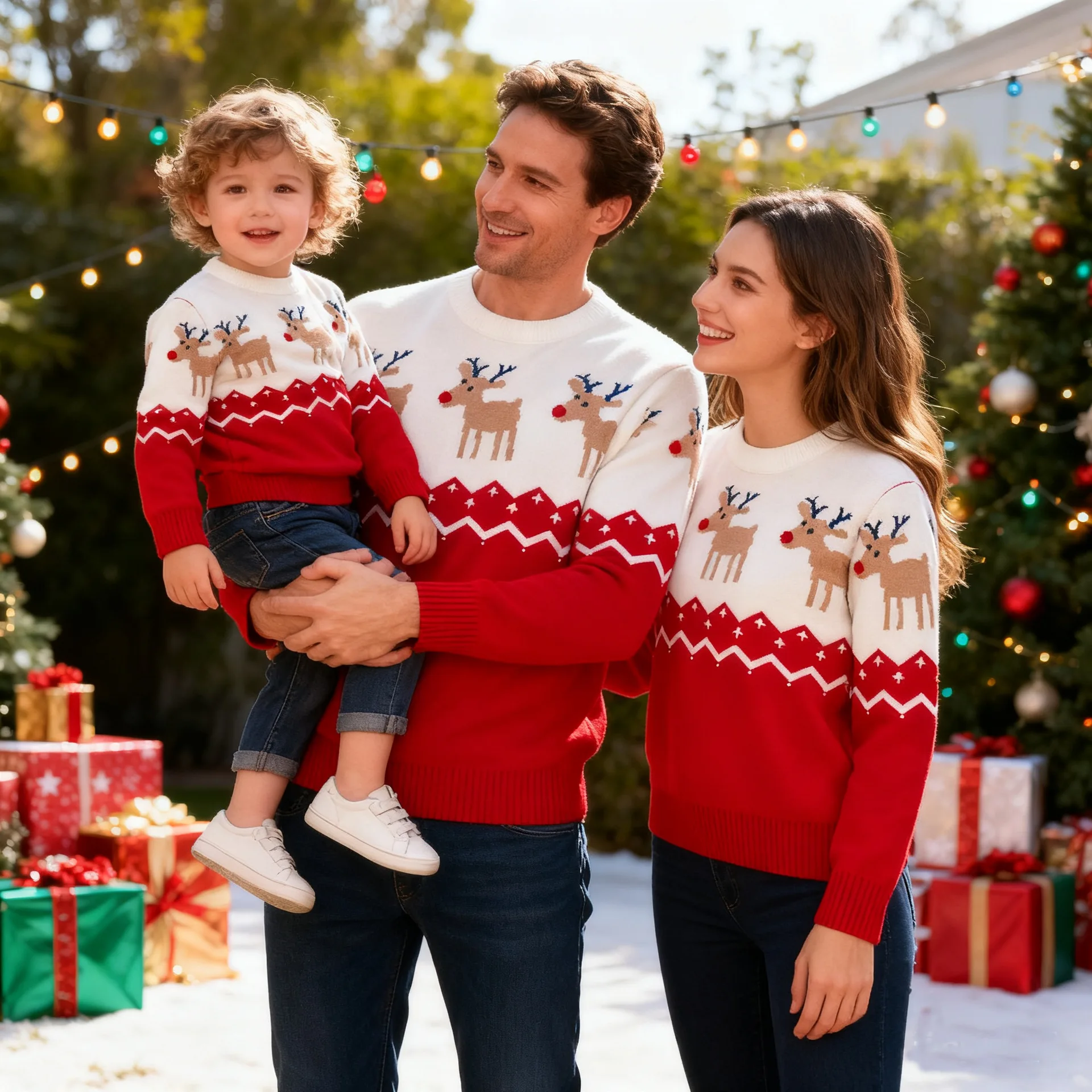 American Autumn and Winter Children's Christmas Deer Parent-child Sweater Men's and Women's Family Pullover Knitted Sweater
American Autumn and Winter Children's Christmas Deer Parent-child Sweater Men's and Women's Family Pullover Knitted Sweater