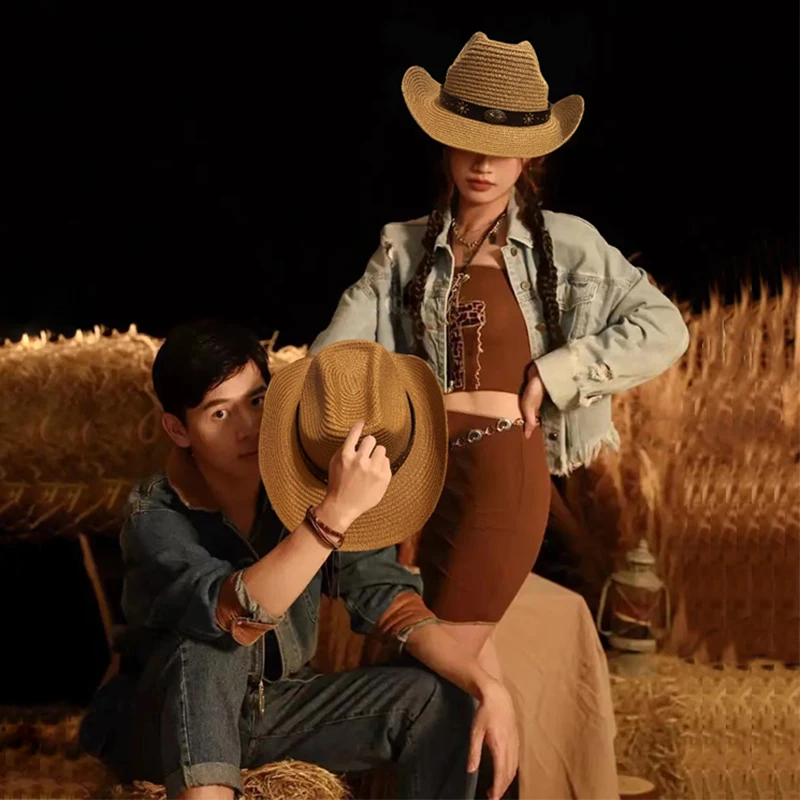 Men Women Soft Straw Western Cowboy Hats Wide Brim Sunhat Party Travel Outdoor Caps Classical Retro Sombrero UK Size L US 7 1/4
Men Women Soft Straw Western Cowboy Hats Wide Brim Sunhat Party Travel Outdoor Caps Classical Retro Sombrero UK Size L US 7 1/4