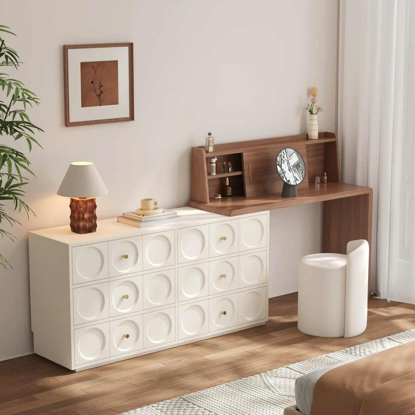 *9Italian Minimalist Style Dressing Table, with Retractable Drawers, Integrated Vanity, Solid Wood Corner Storage Cabinet.
*9Italian Minimalist Style Dressing Table, with Retractable Drawers, Integrated Vanity, Solid Wood Corner Storage Cabinet.