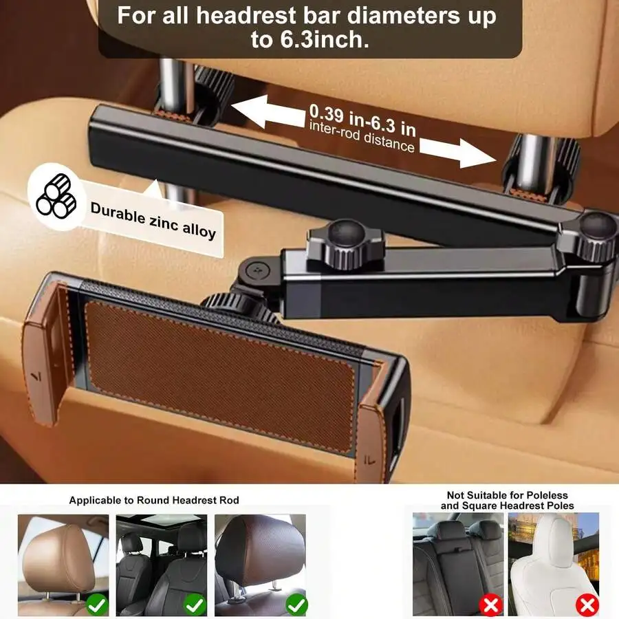Car Headrest Tablet Holder With Zinc Alloy Arm Universal Phone Mount For Backseat 4-13 Inch Devices
Car Headrest Tablet Holder With Zinc Alloy Arm Universal Phone Mount For Backseat 4-13 Inch Devices