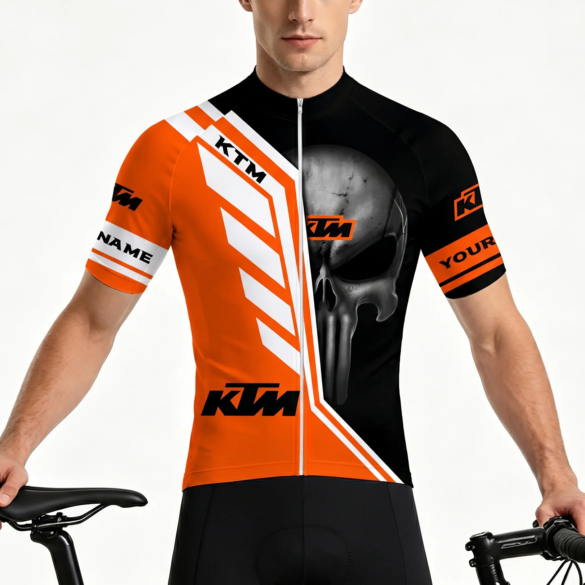 Men's KTM Print Short-sleeve Cycling Jersey Breathable Quick-dry Outdoor Biking Top with Skull Pattern
Men's KTM Print Short-sleeve Cycling Jersey Breathable Quick-dry Outdoor Biking Top with Skull Pattern