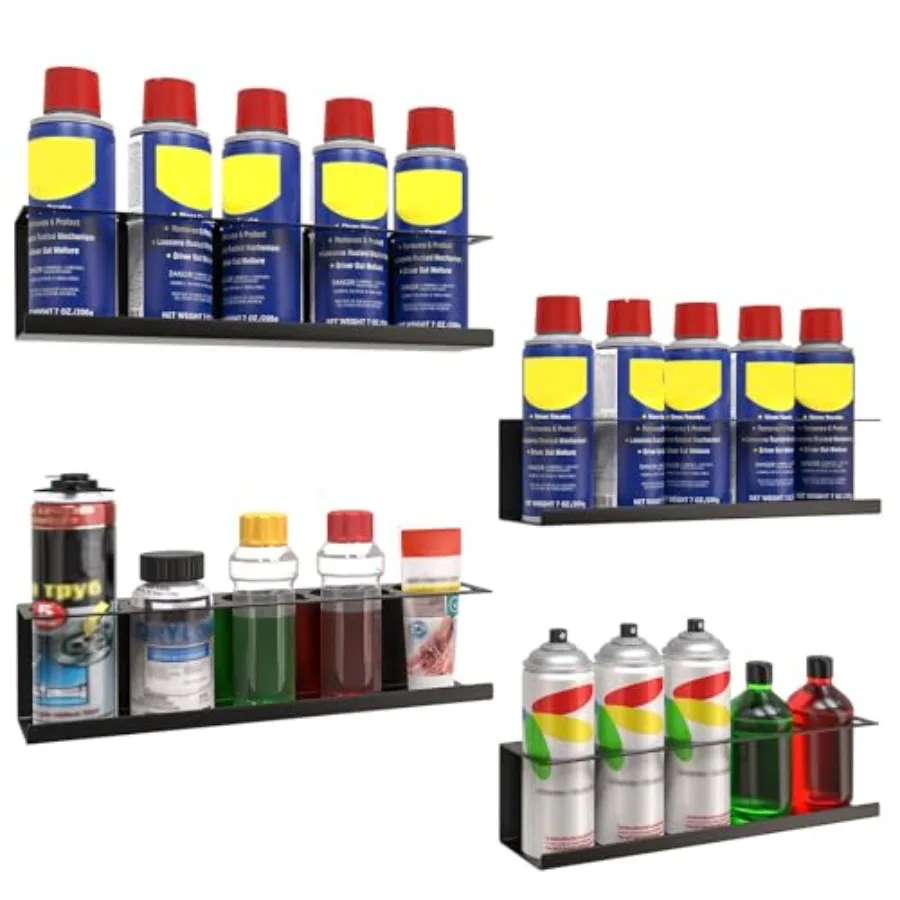 4 Pack Wall-Mounted Spray Bottle Holder, Aerosol Spray Can Holder Storage Rack, Heavy-Duty Paint Bottle Organizer With 20 Holes
4 Pack Wall-Mounted Spray Bottle Holder, Aerosol Spray Can Holder Storage Rack, Heavy-Duty Paint Bottle Organizer With 20 Holes