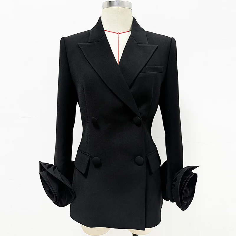 2024 New European and American Celebrity Fashion Double-Breasted Slim Fit Blazer with 3D Floral Cuff Decoration
2024 New European and American Celebrity Fashion Double-Breasted Slim Fit Blazer with 3D Floral Cuff Decoration