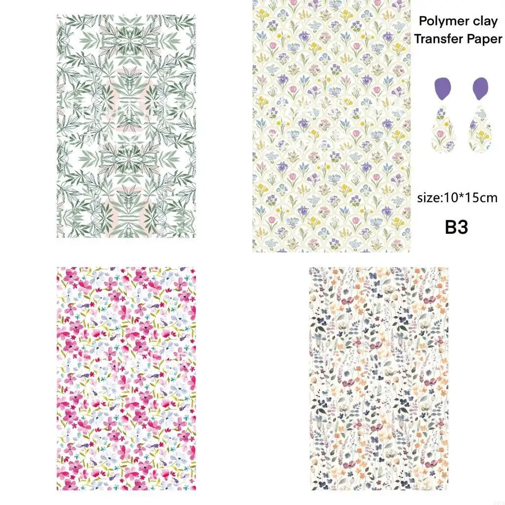 X4YA Artistic Clay Picture Transfers Delicate Earrings Designing Clay Transfer Paper with Floral Patterns
X4YA Artistic Clay Picture Transfers Delicate Earrings Designing Clay Transfer Paper with Floral Patterns