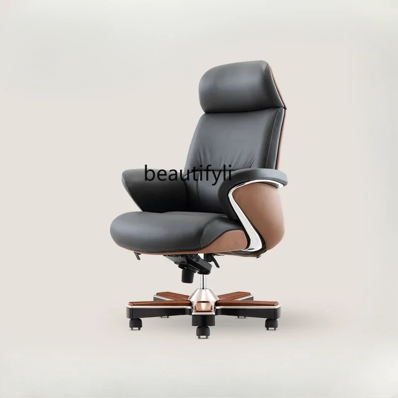 Italian light luxury leather boss office chair cowhide big class, comfortable president turn, computer chair can lie down
Italian light luxury leather boss office chair cowhide big class, comfortable president turn, computer chair can lie down