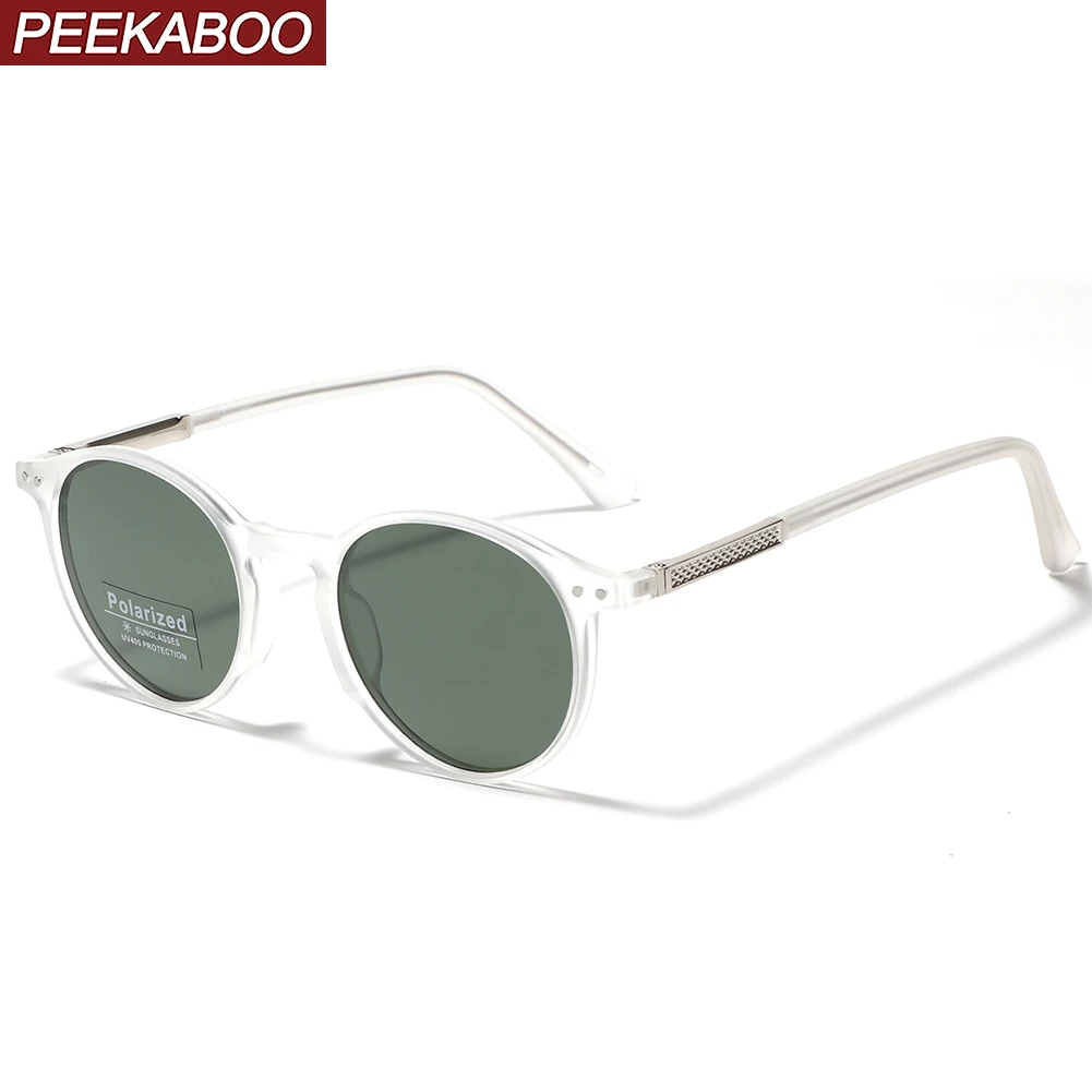 Солнечные очки Peekaboo TR90 в стиле ретро для мужчин и женщин, поляризационные солнцезащитные аксессуары в круглой оправе, с ацетатным покрытием, коричневого и серого цвета, 2024
Солнечные очки Peekaboo TR90 в стиле ретро для мужчин и женщин, поляризационные солнцезащитные аксессуары в круглой оправе, с ацетатным покрытием, коричневого и серого цвета, 2024