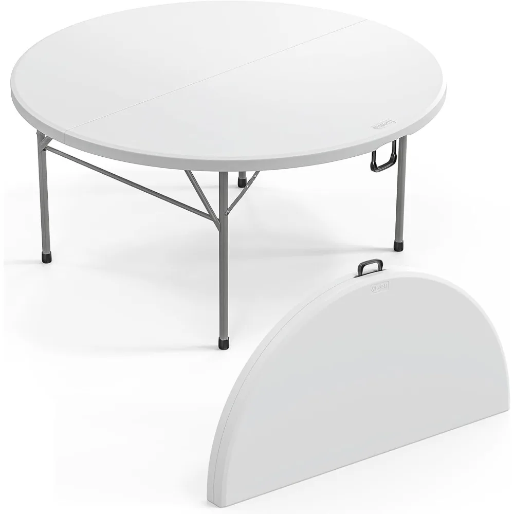 5 FT Round Bi-Folding Commercial Table, 60 inch Portable Plastic Dining Card Table for Kitchen Party Wedding Event, 1-Pack
5 FT Round Bi-Folding Commercial Table, 60 inch Portable Plastic Dining Card Table for Kitchen Party Wedding Event, 1-Pack